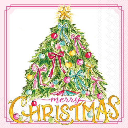 Pink Merry Christmas Napkins