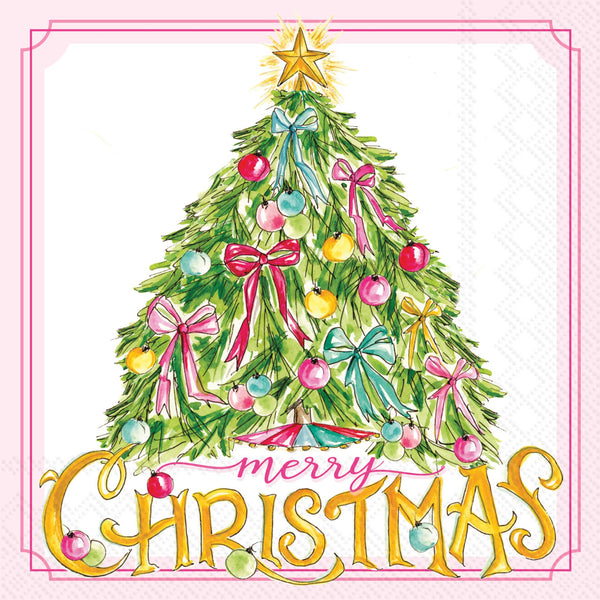 Pink Merry Christmas Napkins