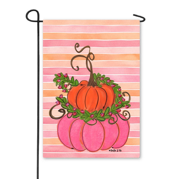 Sherbert Pumpkin Stack Garden Flag