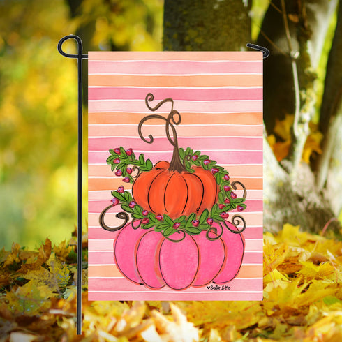 Sherbert Pumpkin Stack Garden Flag