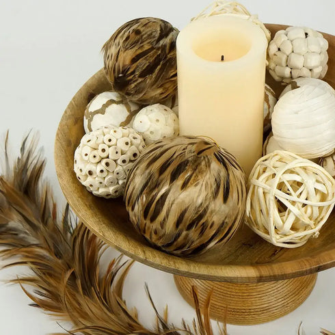 Brown Duck Feather Ornament - Natural