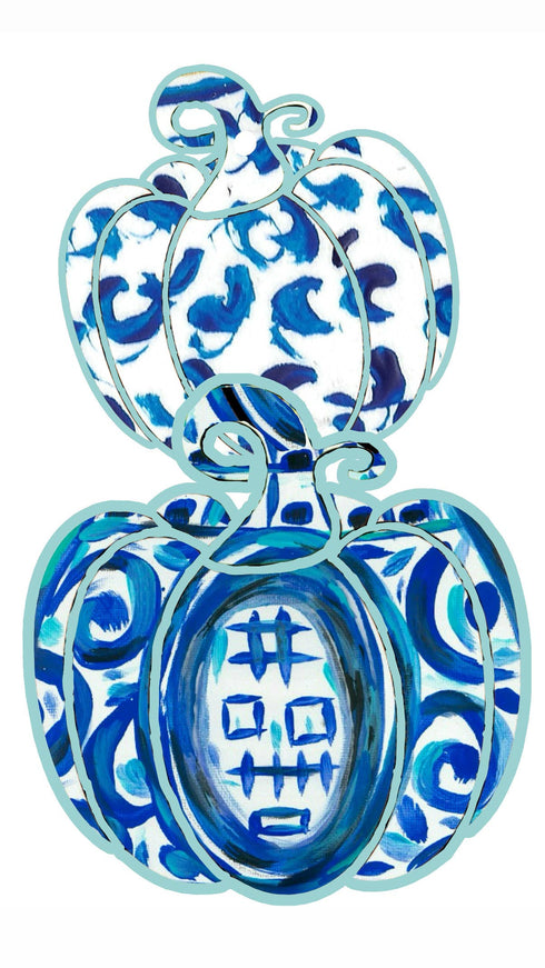 Chinois Blue/White Pumpkin Door Hanger
