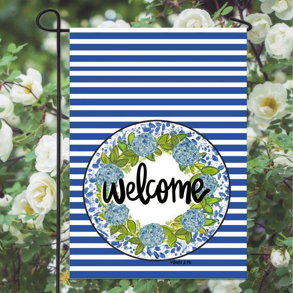 Hydrangeas Welcome Willow Garden Flag