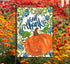 Blue Give Thanks Pumpkin Floral Garden Flag