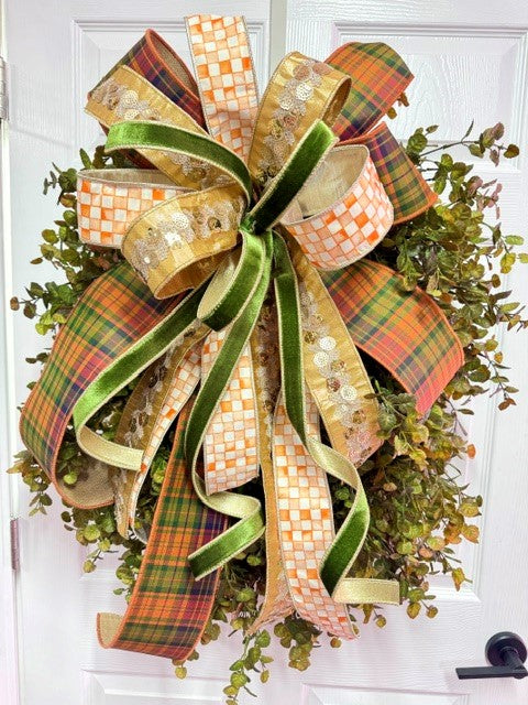 Bow- Golden plaid