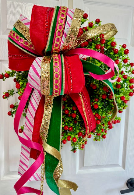 Bow- Pink Christmas