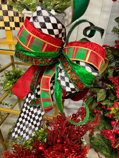 Xmas harlequin Bow