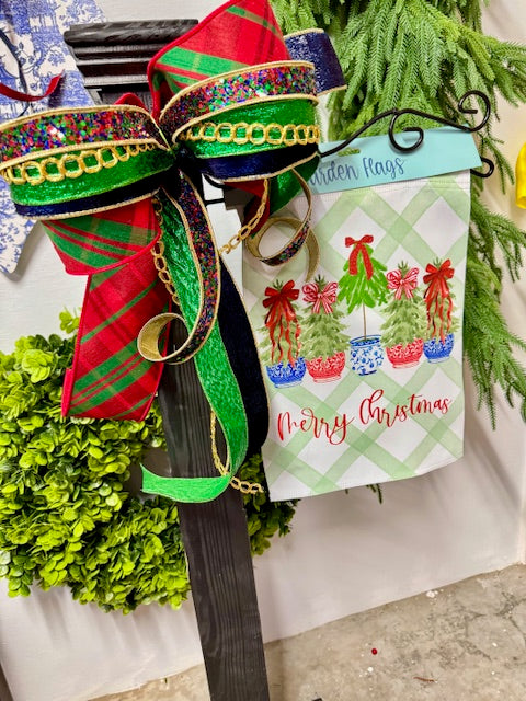 Flag Bow- Razzle Dazzle Traditional Xmas Bow