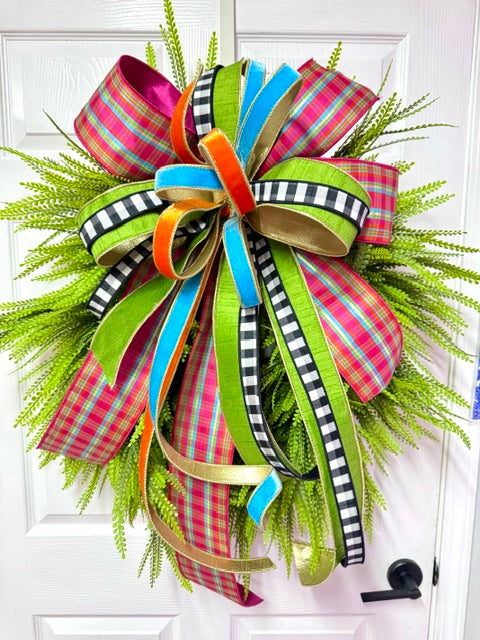 Bow- Plaid multi color