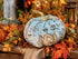 Blue/gold decoupage pumpkin