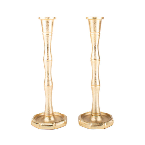Gold Bamboo Candlestick (Large)