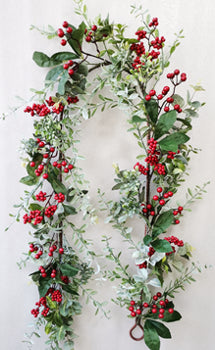 72" Red berry garland