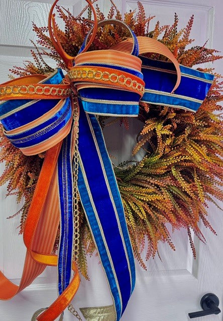 Bow- Blue/orange Fall