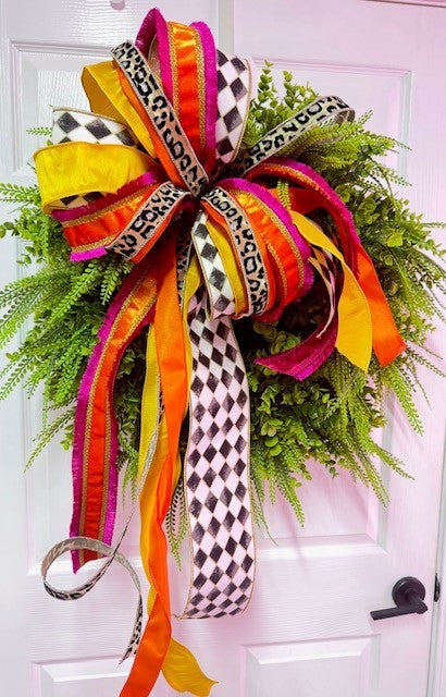 Bow- Pink/Orange Cheetah