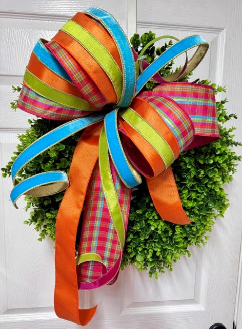 Bow- Pink plaid