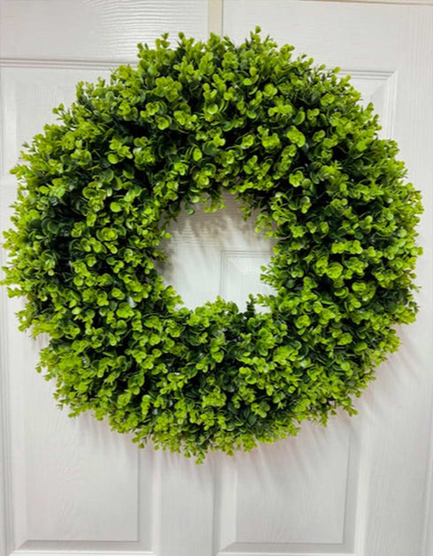 Boxwood wreath 30-inch size on door