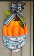 Chinoiserie Pumpkin in Ginger Jar Door Hanger