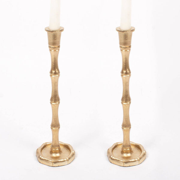 Gold Bamboo Candlesticks in large size