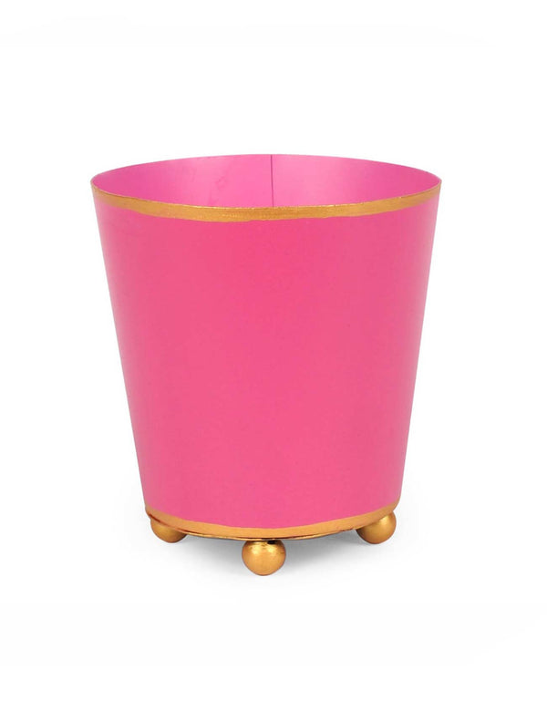 Pink Mattie Round Cachepot Planter (6-Inch) from front