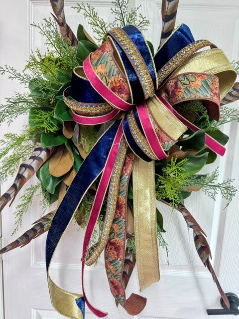 Pheasant Feather Wreath & Bow
